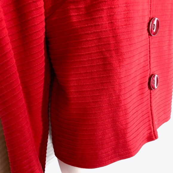COLDWATER CREEK PETITE Red Knit Lined Jacket sz M - Picture 9 of 12